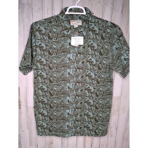 NWT Crazy Shirt Hawaiian Polo Mens Medium Floral 100% Cotton Short Sleeve Collar